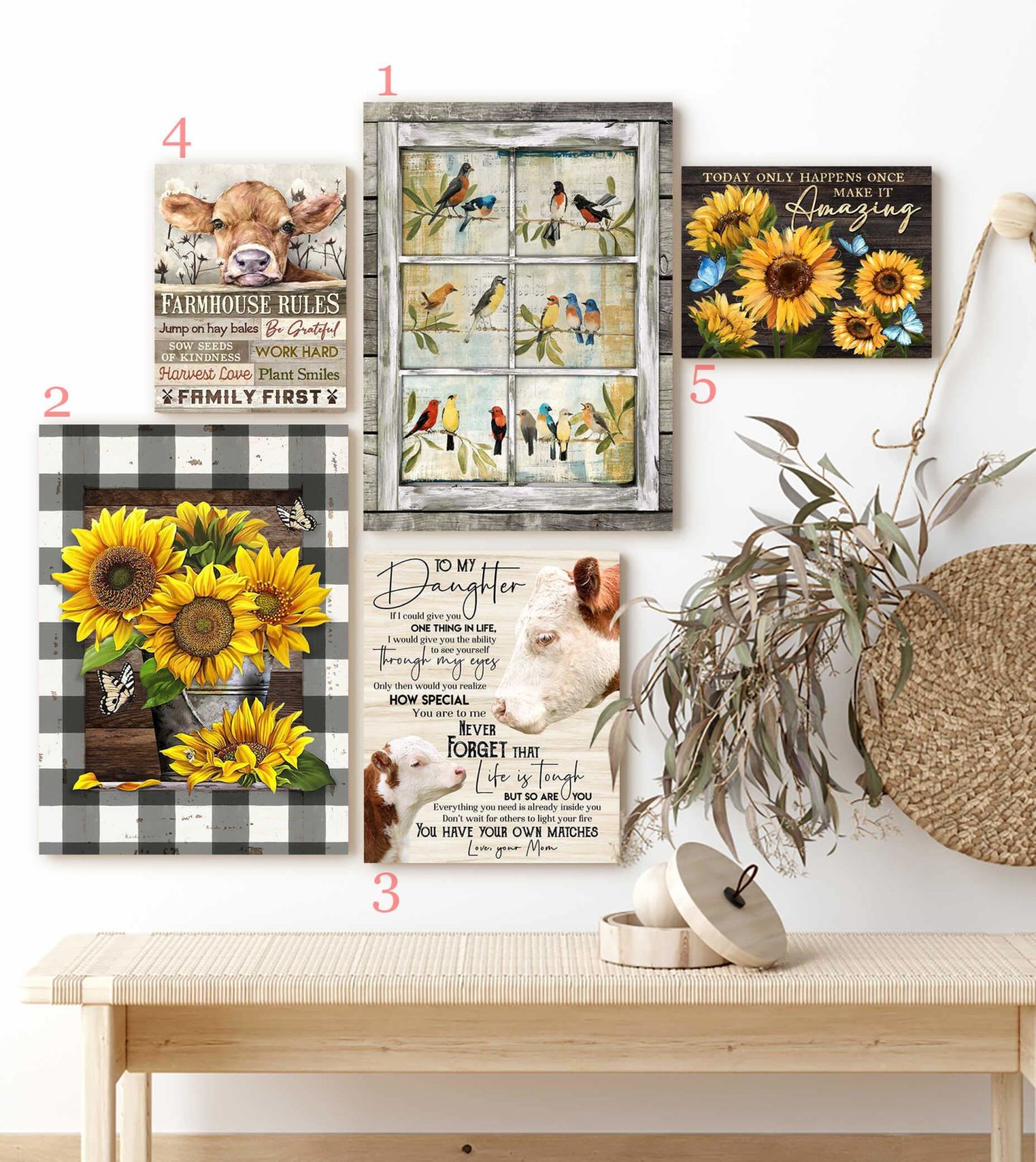 6 Steps For The Best Farmhouse Gallery Wall Art Hayooo Store