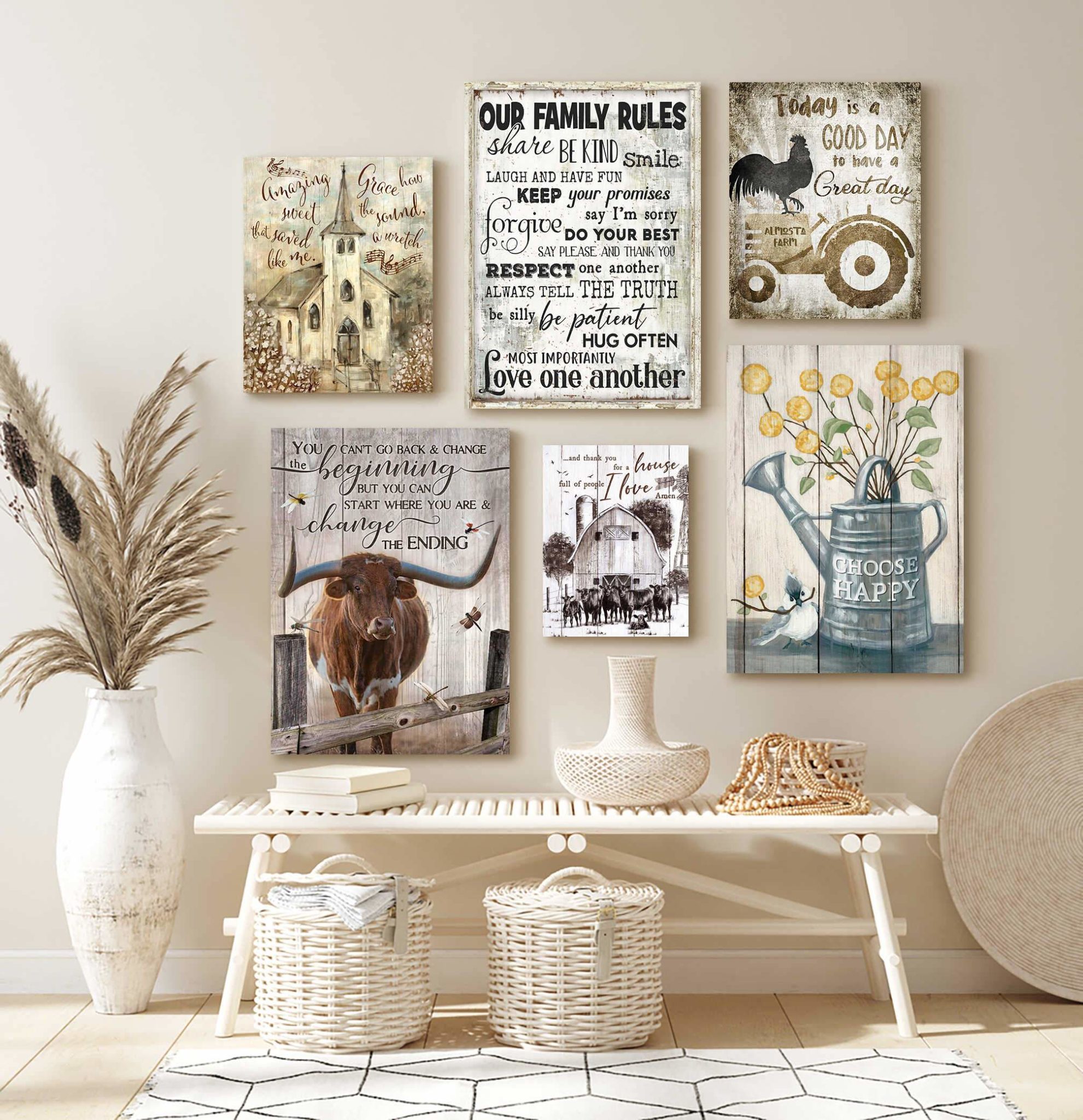 6 Steps For The Best Farmhouse Gallery Wall Art Hayooo Store