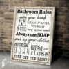 Bathroom Rules Canvas Wall Art