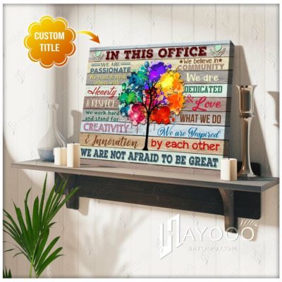 Custom Office Wall Art With Colorful Tree