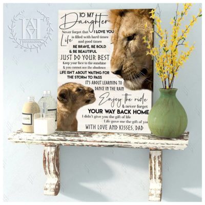 Hayooo Awesome Gift For Daughter From Dad Wall Art Canvas To My Daughter Just Do Your Best
