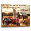 Hayooo Canvas Gorgeous Morning Scenery With Red Tractor And Rustic Barn Every Day Is A New Beginning Wall Art For Farmhouse Decor