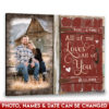 Hayooo Canvas Custom Photo For Wedding Anniversary With Barn Door Painting All Of Me Loves All Of You