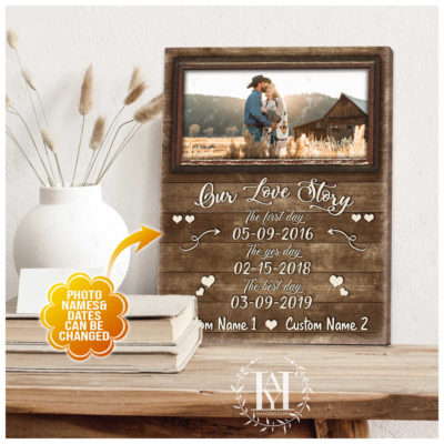 1st wedding anniversary canvas