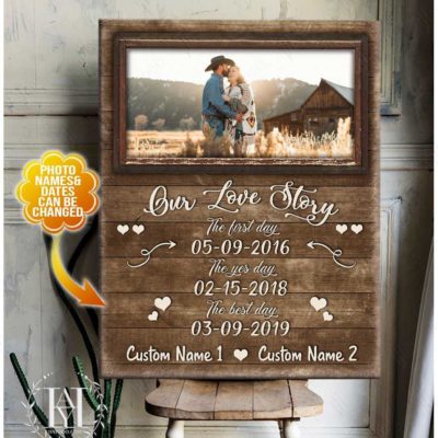 1st wedding anniversary canvas