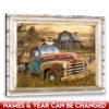 Hayooo Faux Window Canvas Custom Names And Year Pickup Truck Old Barn