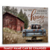 Hayooo Custom Canvas With Rustic Pickup Truck Red Barn And Cute Labradors May Your Journey Always Lead You Home Wall Art For Farmhouse Decor