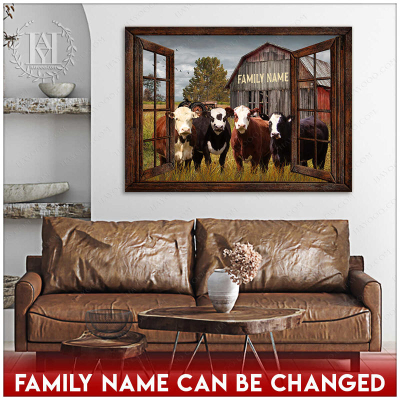 Hayooo Faux Window Canvas Custom Family Name With Cute Red And Black