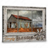 Hayooo Faux Window Canvas Gorgeous Barn With Moody Sky Simply Blessed Wall Art For Farmhouse Decor