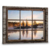 Hayooo Faux Window Canvas Peaceful Lake In The Morning