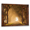 Hayooo Faux Window Canvas Beautiful Morning Road Wall Art For Home Decor