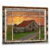 Hayooo Faux Window Canvas Gorgeous Barn At Sunset Wall Art For Farmhouse Decor