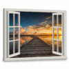 Hayooo Faux Window Canvas Gorgeous Coastal Scene Wall Art For Home Decor