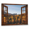 Hayooo Faux Window Canvas Beautiful Autumn Forest And Blue Sky Wall Art For Home Decor