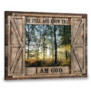 Hayooo Faux Window Canvas Morning Forest Be Still And Know That I Am God Wall Art For Home Decor