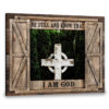 Hayooo Faux Window Canvas Cross In Forest Be Still And Know That I Am God Wall Art For Home Decor