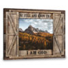 Hayooo Faux Window Canvas Beautiful Forest And Mountain Scenery Be Still And Know That I Am God Wall Art For Home Decor