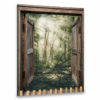 Hayooo Faux Window Canvas Beautiful Forest Scene In The Morning Wall Art For Home Decor