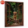 Hayooo Canvas Custom Pet Photo Through Faux Window