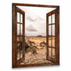 Hayooo Faux Window Beautiful Desert With Clear Sky Wall Art For Home Decor
