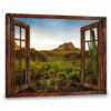 Hayooo Faux Window Beautiful Green Desert Scene Wall Art For Home Decor