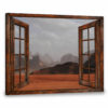 Hayooo Faux Window Canvas Beautiful Sandy Desert Wall Art For Home Decor