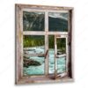 Hayooo Canvas Beautiful Nature Through Faux Window Wall Art For Home Decor