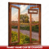 Hayooo Faux Window Canvas Custom Family Name With Country Scene Wall Art For Farmhouse Decor