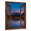 Hayooo Faux Window Canvas Heavenly Lake And Mountain Scene Wall Art For Home Decor