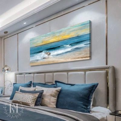 Large Morning Beach Painting Canvas