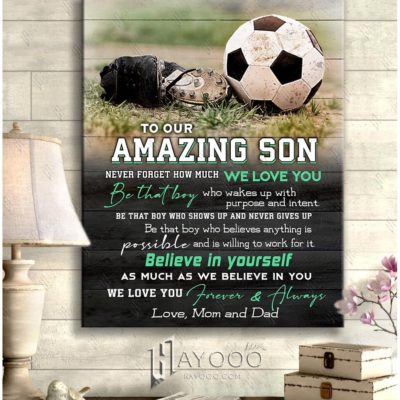 Believe In Yourself Soccer Canvas