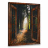 Hayooo Faux Window Canvas Dark Forest With A Beam Of Light Wall Art For Home Decor