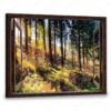 Hayooo Faux Window Canvas Gorgeous Morning Forest With Sunlight Wall Art For Home Decor