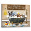 Hayooo Canvas Funny Animal Bathroom Art Splish Splash Canvas For Bathroom Wall Decor