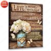 Hayooo Custom Couple Canvas With Floral Centerpiece Love Is Patient Love Is Kind Best Gift For Your Loved One