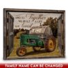 Hayooo Custom Family Name Canvas With John Deere Tractor Through Faux Window Wall Art For Farmhouse Decor