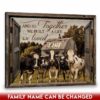 Hayooo Custom Family Name Canvas With Cute Dairy Cows Through Faux Window Wall Art For Farmhouse Decor