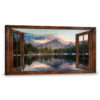 Hayooo Faux Window Canvas Gorgeous Lake Scene Wall Art For Home Decor