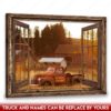 Hayooo Personalized Faux Window Canvas Pickup Truck And Old Barn