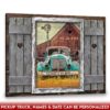 Hayooo Faux Window Canvas Custom Couple Names On Truck For Wedding Anniversary In Front Of Barn