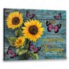 Hayooo Mother's Day Gifts for Wife from Husband Canvas Sunflowers Pink Butterflies Wall Art Light Blue Wall Decor