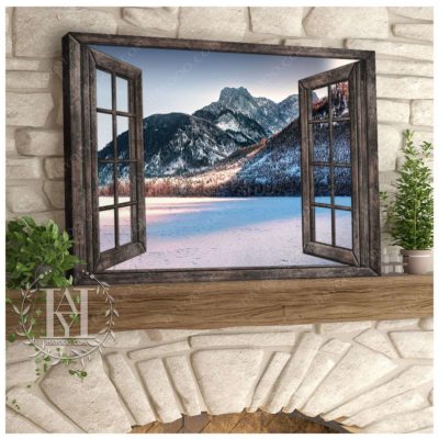 winter mountain canvas