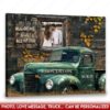 Hayooo Canvas Best Gift For 5 Years Wedding Anniversary Pickup Truck And Barn Window Wall Art Custom Photo And Names
