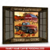 Hayooo Faux Window Canvas Custom Autumn Scenery And Rustic Pickup Truck Thanks And Giving Wall Art
