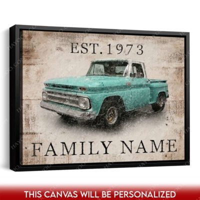 old pickup truck art