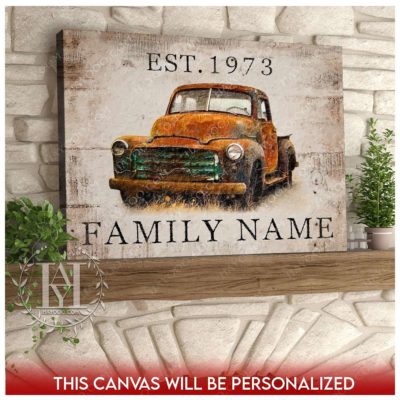 old pickup truck art