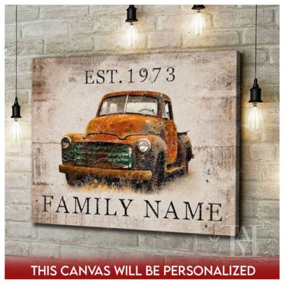 old pickup truck art