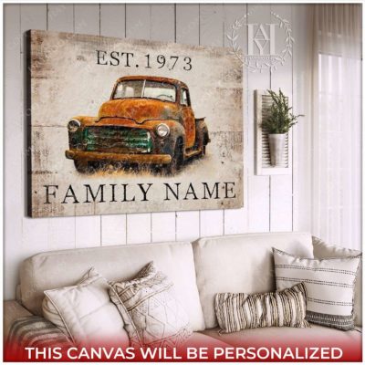 old pickup truck art