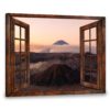 Hayooo Faux Window Canvas Gorgeous Volcano Scenery Wall Art For Home Decor