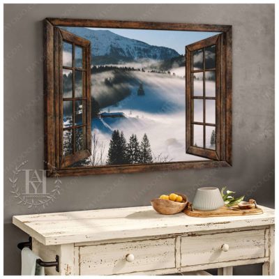 snowy mountain canvas